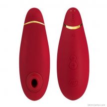 Szívóhullámos vibrátor Womanizer Premium vízálló csiklóizgató, piros – arany
